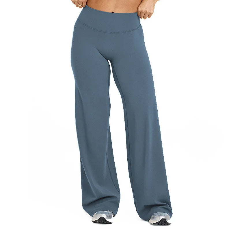 Straight Leg Pants Ultra Soft Butter Fabric Women Mid-Waist Yoga Pants Naked Feel Sports Leggings Pilates Running Sport Trousers