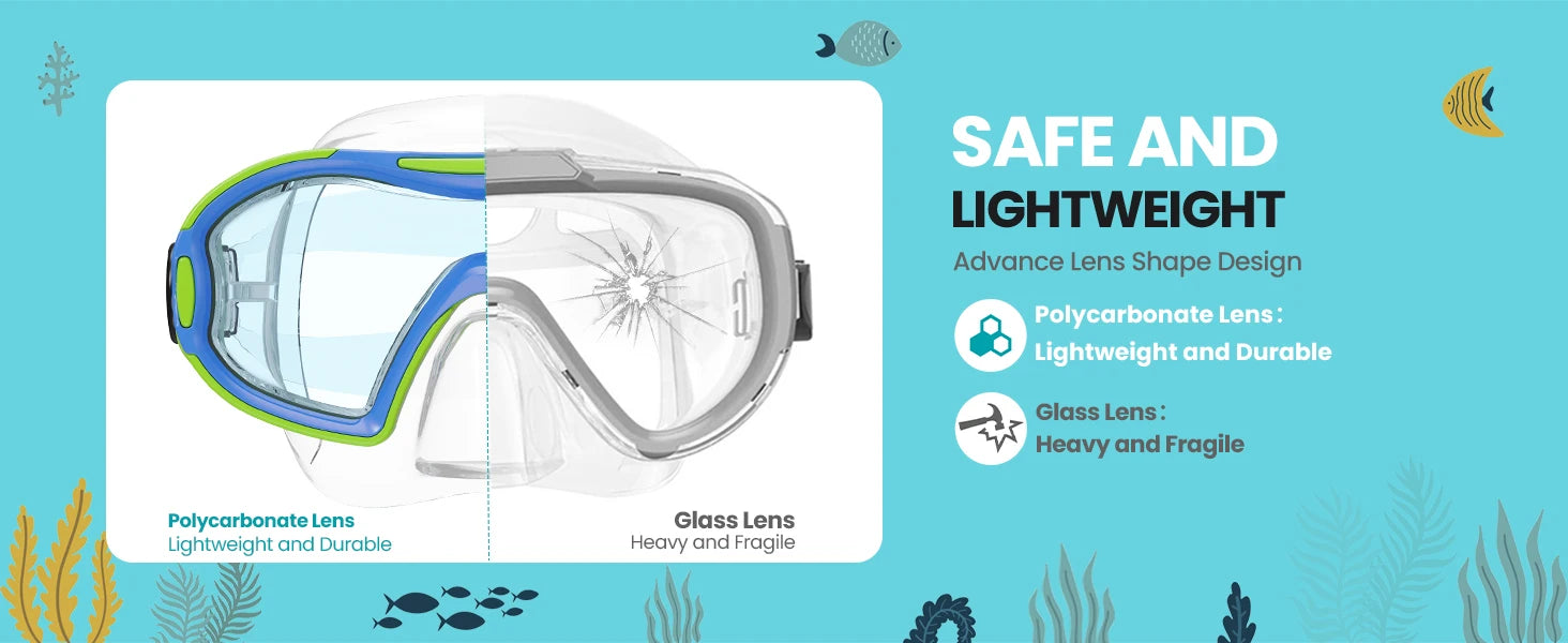 OutdoorMaster Stingray Kids Swim Goggles with Nose Cover, Swim Diving Mask for Kids, Anti-Fog Swimming Goggles for Boys and Girl