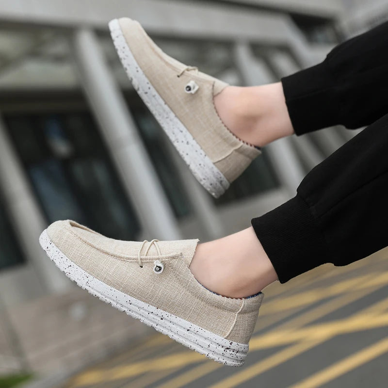 Canvas shoes for men - new style, breathable, suitable for spring and autumn, trendy, thick sole, one-piece boot, low heel, suit
