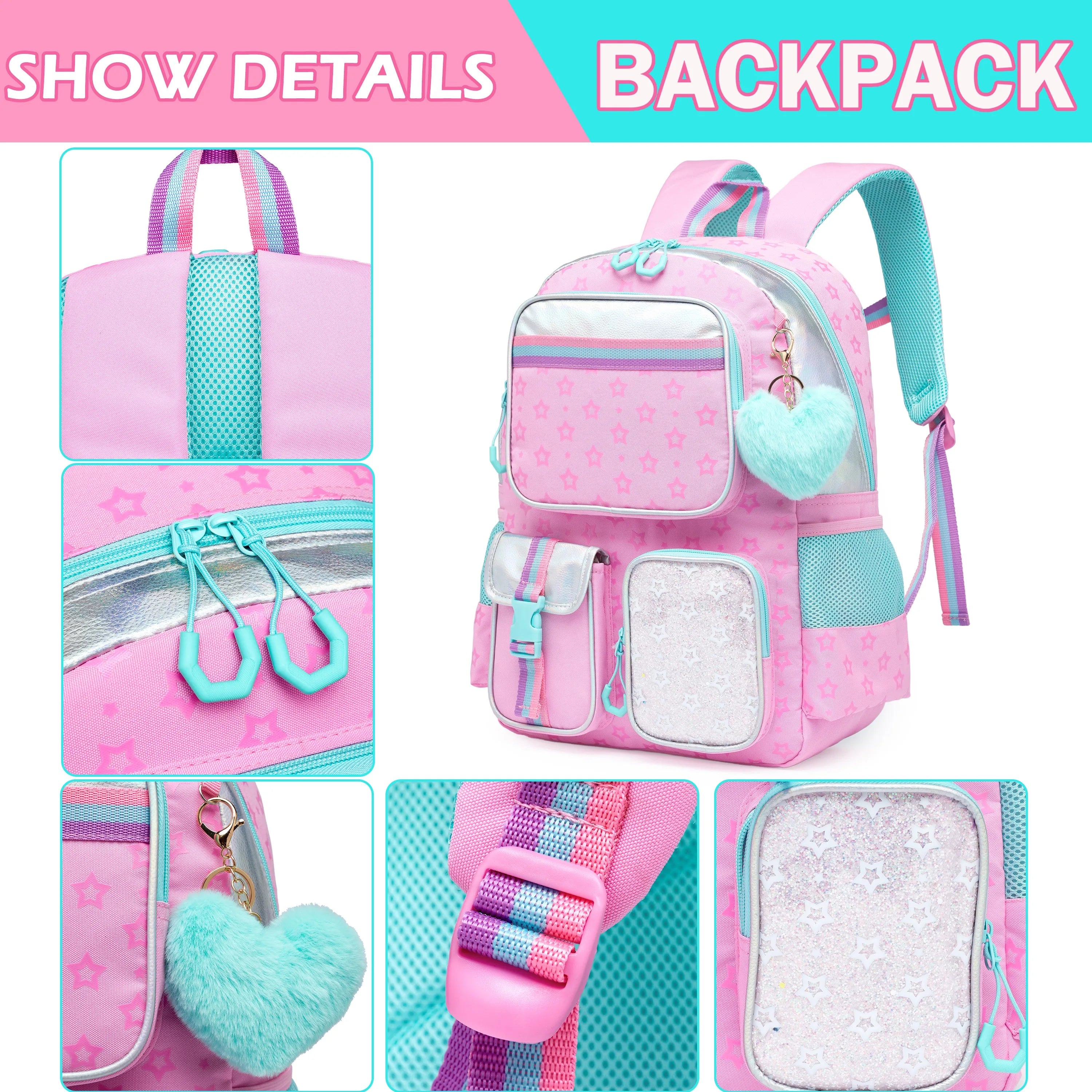 Meetbelify Backpack for Girls School Bag Aesthetic Backpack for Elementary Student Teen Girls Cute Bookbag Kids Kawaii Shoolbag