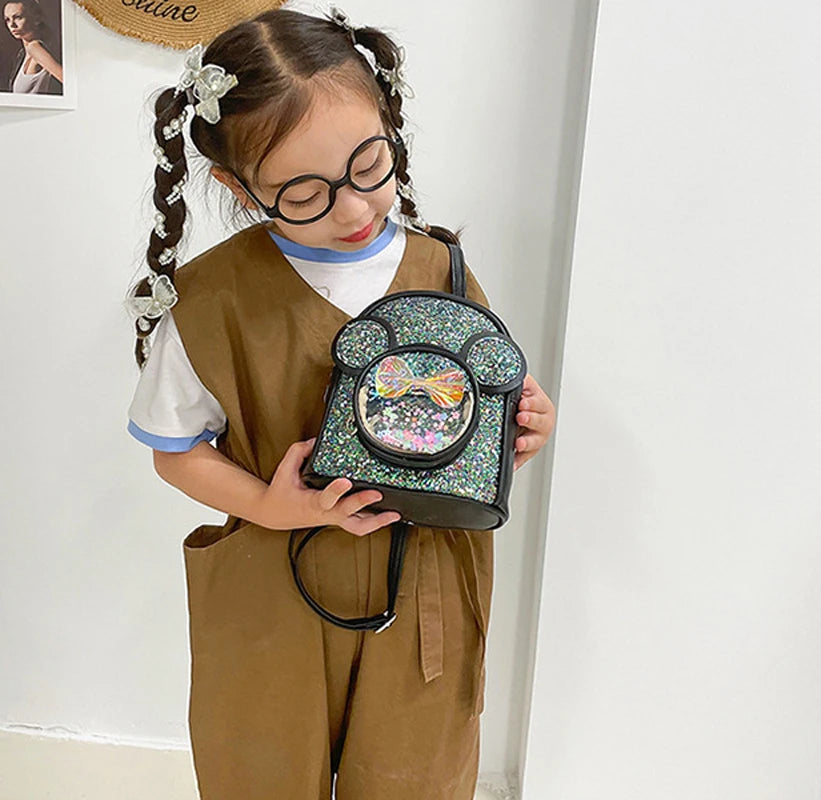 Cute Children Bag Fashion Sequin Kindergarten Backpacks for Baby Girls Cartoon Mouse Casual Backpack Princess Bag Girls Gifts