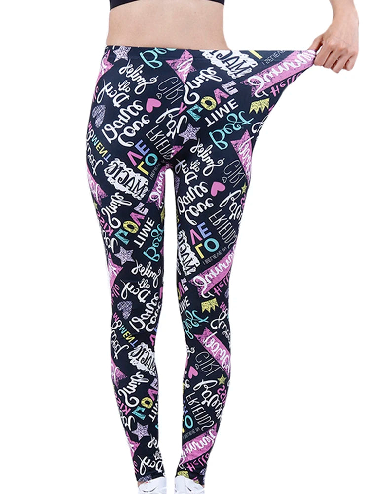 CUHAKCI Fashion Women Leggings Beautiful Leaf Floral Printing High Waist Jeggings Stretch Pant Sexy Hot Sale Clothing Mujer
