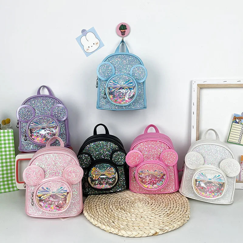 Cute Children Bag Fashion Sequin Kindergarten Backpacks for Baby Girls Cartoon Mouse Casual Backpack Princess Bag Girls Gifts