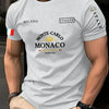 Best-selling Monaco Letter Flag Print 100% Cotton Men's and Women's T-Shirt - Casual Loose-Fitting Street Short Sleeve