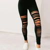 New European And American Solid Color Simple Milk Silk Leggings Nine Points Fashion Tight Black Broken Nine Points Pants Women