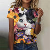 New Funny Cat 3D Print Women's Kawaii T Shirt Female Harajuku Casual Clothing Ladies Fashion Cute Animal Graphic Tees Girls Tops