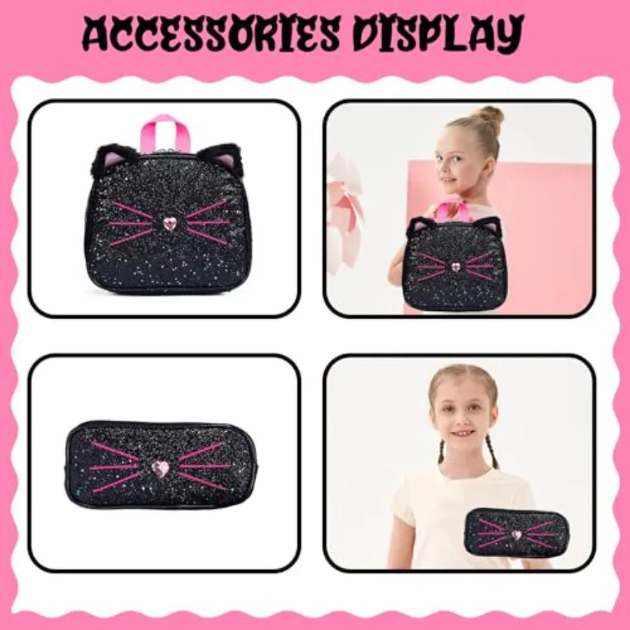 Cute School Backpack for Girls Backpack with Lunch Box for Elementary Students Travel Bookbag for Girls Ages 6-8