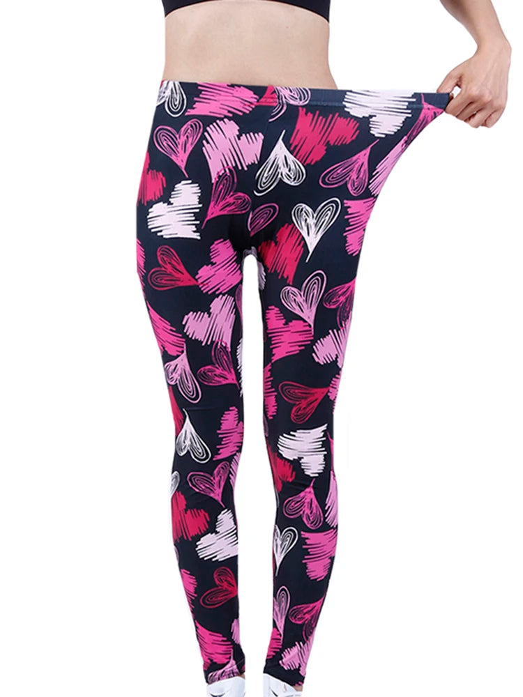 CUHAKCI Fashion Women Leggings Beautiful Leaf Floral Printing High Waist Jeggings Stretch Pant Sexy Hot Sale Clothing Mujer
