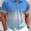 Men's Polo Shirt Gradient 3D Print Men's Tops Outdoor Casual Button Lapel T-Shirt Street Fashion Male Loose Oversized Clothing