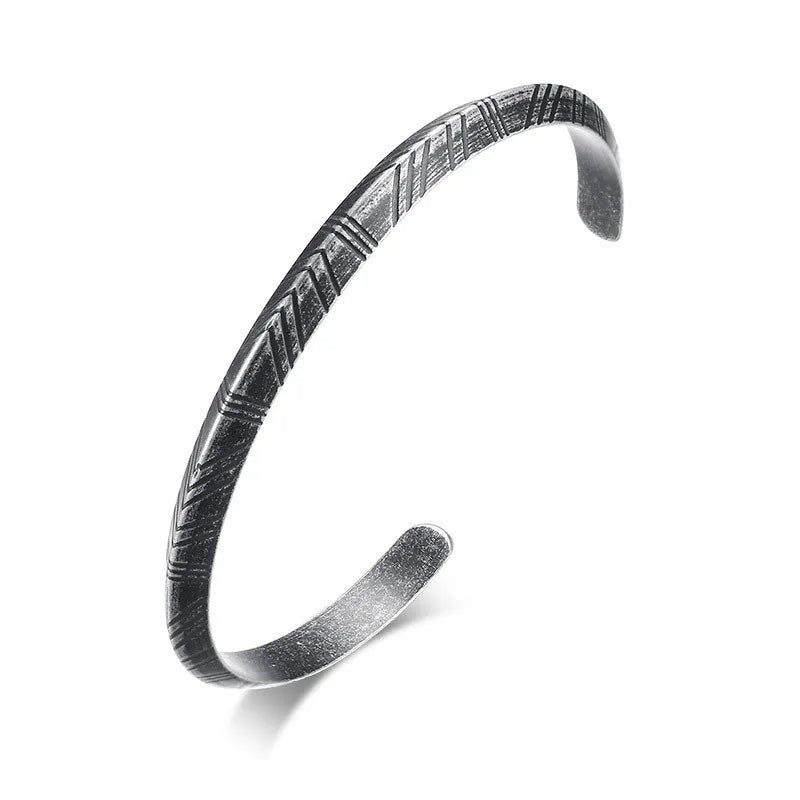 Vnox Vintage Norse Viking Cuff Bangle for Men, Stainless Steel Tribal Arrow Almut Male Bracelet,Rock Punk Boy Retro Jewelry