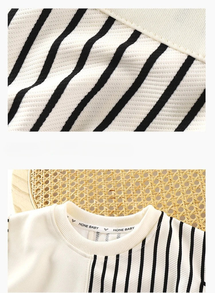 Spring Children's Spring Clothes Round Neck Long Sleeve Sweater Boys and Girls Trendy Baby Stylish Children's Clothing 2PCS
