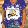 ilstile Women's What A Wonderful World Life Tree Bleached T-Shirt Boho Hippie Print V-Neck Short Sleeve Loose Casual Top