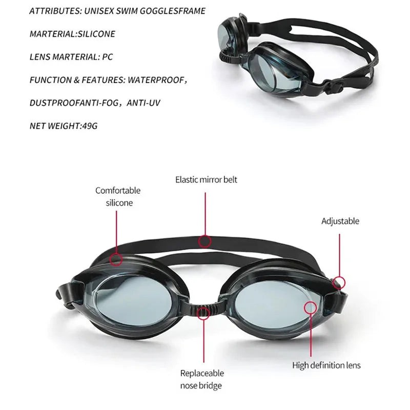 Universal Swim Goggles for Adults and Kids - HD, Waterproof & Anti-Fog Diving Goggles