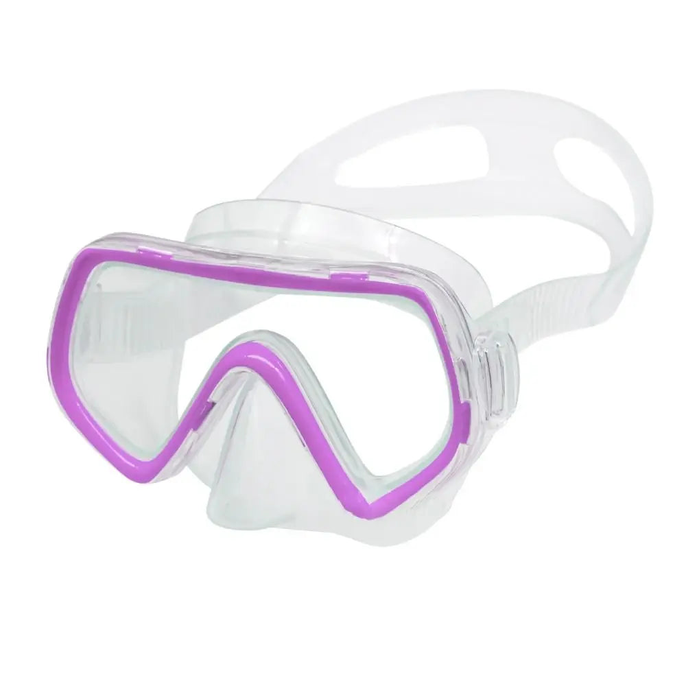 Unisex PC Glass Kids Swim Goggles with Nose Cover PVC Strap Snorkel Swimming Goggles Anti-Leak Wide View Child Diving Mask Boys