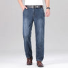 2026 Summer Brand Men's New Straight Leg Loose Lightweight Denim Jeans Classic Badge Business Casual Stretch Thin Retro Pants