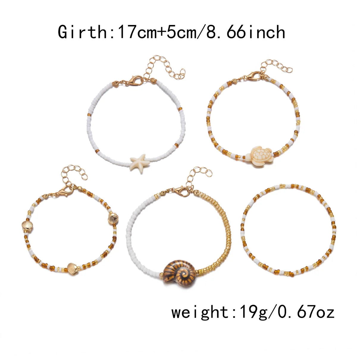 Fashion Multilayer Stacked Bracelets Set for Women Bohemian Shell Starfish Beaded Bracelets Summer Beach Party Jewelry Gift