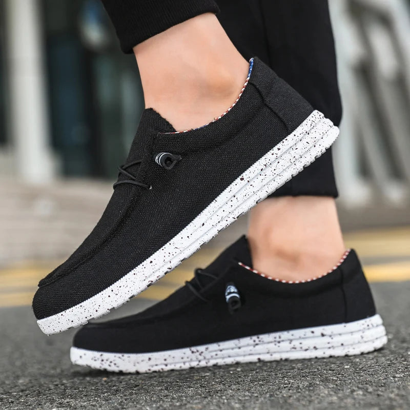 Canvas shoes for men - new style, breathable, suitable for spring and autumn, trendy, thick sole, one-piece boot, low heel, suit